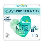 Pampers Aqua Pure Sensitive Baby Wipes 2X Pop-Top 112 Count