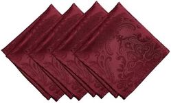 Elrene Home Fashions Caiden Elegance Damask Napkin Set of 4, 17" x 17", Cranberry