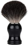 100% Pure Badger Hair Shaving Brush Handmade with Walnut Wooden Handle and Stainless Steel Base Perfect for Wet Shaving (Black)