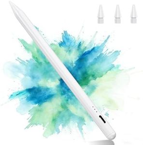 Variglas Pen for iPad 2018-2026 - 2X Charge Rapid, Tilt Sensitivity, Palm Rejection, Stylus Pencil Compatible with iPad A16/6-11 Gen, Pro 11/12.9/13 Inch, Air M2/M3/5/4/3, Mini 5/6/7(Pure white)