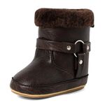 MK MATT KEELY Baby Girl Boy Boots Toddlers Winter Snow Booties Newborn Western Cowboy Shoes,Coffee, 12-18 Months