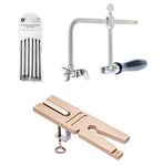 SE 3-in-1 Professional Jeweler's Saw Set - Saw Frame, 144 Blades, and V-Slot Bench Pin with Clamp - Versatile Tools for Precise Jewelry Making