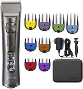 Opove H5 Hair Clippers for Men - Professional Cordless Clippers with 250min Runtime & Smart LCD - Quiet hair Trimmer, Perfect for Kids, Bearded Men, Women & Barbers(with Portable Case)