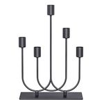 smtyle Halloween Fireplace Candelabra Black Metal Taper Candle Holders for Candlesticks Set of 5 with Iron-0.8" Diameter Ideal Decor for Table Centerpiece