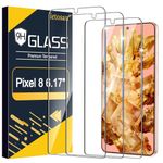 3 Pack Tempered Glass Screen Protector for Google Pixel 8 5G, Ultrasonic Fingerprint Unlock, HD Clear Case Friendly Scratch Resistant for Google Pixel 8 Screen Protector