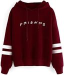 Aganmi Unisex Fashion Friend Hoodie Sweatshirt Friend TV Show Merchandise Women Men Tops Hoodies Sweater Funny Hooded Pullover (M, Friend Hoodie Wine red)