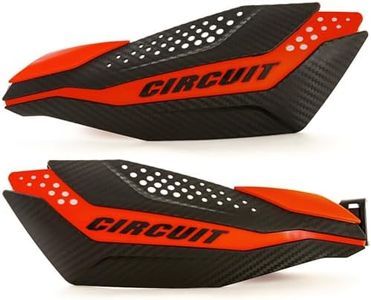 Motorcycle Handguards - High Strength Universal Motorcycle Handguards Dakar for All Weathers - Dirt Bike Handguards with Brackets, Nuts, & Screws by Circuit Equipment - Red Carbon Texture Handguard