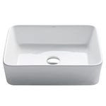 Kraus KCV-121 White Rectangular Ceramic Bathroom Sink