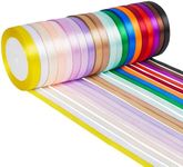 Yiaxoyia 20 Colors Satin Ribbon Kit, 0.39 inch x 24 Yards Fabric Ribbons Perfect for Gift Wrapping, Happy Birthday Party Decorations, and Bow Making - White, Pink, Red, Black Ribbon Included (1 cm Wide)