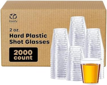 Comfy Package [Case of 2,000] 2 oz. Clear Hard Plastic Shot Glasses - Disposable Shot Cups