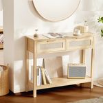 VEVOR Rattan Sliding Door, Console Sofa Table for Living Room, Study, Entryway Or TV Wall, Natural, 1000 × 300 × 745 mm