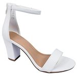 TOP Moda Women's Hannah-1 Ankle Strap High Heel Sandal White, 10
