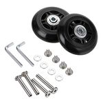 OwnMy 75 x 24mm Luggage Suitcase Wheels, Rubber Swivel Caster Wheels Bearings Repair Kits, Set of 2