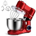 Vospeed Stand Mixer 1500W 8L Cake Mixer Electric Kitchen Food Mixer with Stainless Steel Bowl, Beater, Dough Hook, Whisk for Baking, Dishwasher Safe (Red)