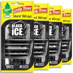 LITTLE TREES Car Air Freshener. Vent Wrap Provides Long-Lasting Scent, Slip on Vent Blade. Black Ice, 16 Air Fresheners