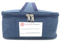 ICE Medical Blue Midi Medication Case/Bag - Allergies, Epipen Syringe, Diabetes, Inhalers, Syringes, Insulin etc