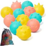 Botabee Silicone Reusable Water Balls withNet Bag - Set of 12 - Refillable Water Balloons for Endless Summer Fun - Mini Water Balls for Parties, Outdoor Activities - Multicolor Pastel