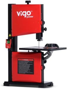 VIGO POWER 9-Inch Benchtop Band Saw for Woodworking, Portable Bandsaw, 2.8A Induction Motor, Dual-Speed 1700/2500 FPM, 12x12" Aluminum Tilting Table 0-45°, Miter Gauge & Dust Port, DIY