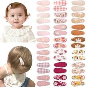 CÉLLOT 42Pcs Baby Hair Clips 1.2" Printed Waterdrop Design Snap Barrettes