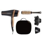 Remington Hair Dryer (Gift Set with Concentrator & Diffuser, Ceramic Ionic Grille, 3 Heat & 2 Speed Settings and Cool Shot, Premium Storage Bag, Round Brush, 2000W) Salon Smooth D6960GP