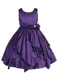 Fairy Dolls Girls Knee Length Satin Dress (SATINMIX012_Purple_11-12 Years)