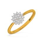 KISNA Real Diamond Jewellery 14KT White Gold SI Diamond Ring for Woman | Floral Cluster S18