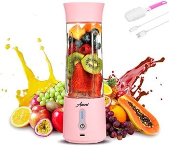 Portable Blender for Shakes and Smoothies, USB Rechargeable Personal Blender, Mini Blender with a 17.6oz Capacity, Strong Stainless-Steel Blades, and Powerful Motor, For Travel, Camping, Gym (Pink)