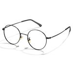 Cyxus Round Blue Light Glasses for Men Women Wire Frame UV Blocking Computer Glasses Clear Lens Metal Ultralight Eyewear T02