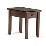 Simpli Home AXCRART05-RUS Artisan Solid Wood 14 inch Wide Rectangle Contemporary Narrow End Side Table in Russet Brown