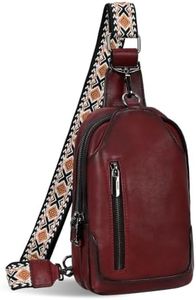 HESHE Leather Sling Bag for Women RFID Shoulder Bag with Card Case Slot(WE)