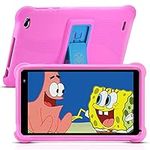 qunyiCO 7 inch Kids Tablet 32GB Android 10.0 WiFi Camera Bluetooth 2GB RAM Eye Protection HD IPS Touch Screen 1024*600 Pink Kid-Proof Parental Control Education Apps on Google Certified Playstore Pink