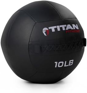 Titan Fitness LB Soft Shell Medicine Wall Ball with Poly-Composite Laminate Cross Texture Non-Slip Grip for Throwing, Core Strength, Floor Exercises, Stretching (10 lb)