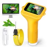 SKYBASIC Digital Microscope for Kids 1000X Portable Mini Microscopes: 2.0 Inch HD Screen Handheld Microscope - Edu Science STEM Toy Gift for Birthday Christmas Aged 5-12 Boys & Girls - Yellow