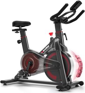 Exercise Bike,Wenoker Magnetic Stationary Bike for Home App Sync Indoor Bike with Adjustable Seat and Handlebar, Transport Wheels and Fitness Courses for Weight Loss