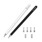 Stylus pen for iPad/for iphone pencil Stylus Pens Stylus Touch Screen Pens (2pcs/pack) 2 in 1 Magnetic Disc Styli Pencils for iPhone/for Ipad pro/Mini/Air/Android/Microsof with 6 Tips