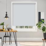 Colornest 100% Blackout Roller Blinds for Windows 28 Inch W X 72 Inch L Roll-Up Shades Sun UV Protection for Home & Office, Soft Grey| Heavy Duty in 38 MM Pole