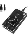 Multimedia Game Music Audio Volume Controller Knob Switch USB Computer Speaker Adjust One-Click Mute Function Adjust Support Win7/8/10/XP/Mac/Vista/Android/iOS (Black knob)