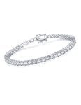 IMOLOVE Moissanite Tennis Bracelet for Women Sterling Silver Wedding Bracelets for Brides Stacking Dainty Bracelets with 18K White Gold Plated, 6.3 IN, Sterling Silver, moissanite