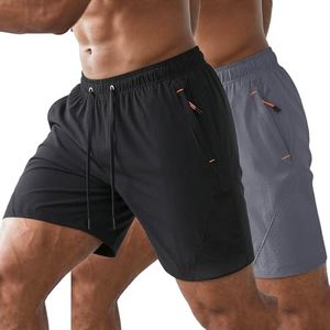 GIROLA 2 Pack Mens Athletic Shorts 7 Inch Quick Dry Gym Workout Shorts with Zipper Pockets, Breathable Perforated Running Shorts for Men Tennis Pickleball Hiking Basketball Sports Training