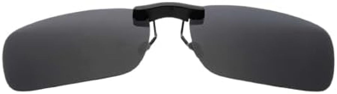 Boolavard Clip on Polarized Night Vision, Driving Sunglasses UV 400 Blocker To Wear Over Prescription Glasses (Black)