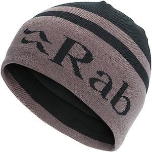 Rab Logo Band Beanie Lightweight Recycled Knit Hat for Skiing & Everyday Use - Black/Graphene - One Size