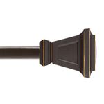 Kenney KN75351 Seville Square End Standard Decorative Window Curtain Rod, 48-86" (121.92-218.44 cm) Adjustable Length, Oil Rubbed Bronze Finish, 5/8" (1.6 cm) Diameter Steel Tube