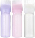 3pcs Applicator Bottle for Hair Root Comb Color Applicator Bottle Styling Tool (WhitePinkPurple)