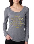 ALLNTRENDS Women's Shirt Happiness Can Be Found Even in The Darkest (L, Premium Heather)