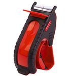 Tendo Premium Tape Dispenser, Tape Gun for Packing Boxes, Parcel Packing Tape Dispenser, Ergonomic Tape Dispenser for 2" Packing Tapes, Light Tape Gun for Packing Boxes - RED