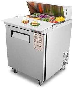 VEVOR Commercial 28" W Sandwich/Salad Prep Table Refrigerator, 7.42 Cu. Ft Stainless Steel Food Prep Station Cooler, Fan Cooling Mega Top Fridge, 8 Pans, Cutting Board, for Restaurant, Bar, Cafe