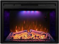 Dreamflame 33 inch Wide Electric Fireplace, Wall Fireplace Electric with Remote Control, Realistic Log and Crackling Sound, Overheating Protection and Timer,750/1500W Black