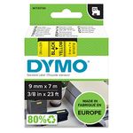 DYMO Authentic D1 Labels, 9mm x 7m Roll, Black Print on Yellow Tape, Self-Adhesive Labels for LabelManager and MobileLabeler Label Printers