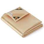 6x8 ft Heavy Duty Fiberglass Welding Blanket, Heat Resistant Blanket with Brass Grommets, Multi-Purpose Welding Mat for Grill, Smoker, Camping, Industrial Use