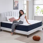 Suiforlun 14 Inch Cal King Mattress with Ice Silk Cover, Euro Top Hybrid Gel Memory Foam with 7-Zone Pocketed Coils, Medium Firm California King Size Mattress for Pressure Relief